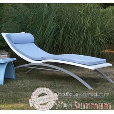 Video Chaise longue design Vagance blanche matelas bleu clair Art Mely - AM10