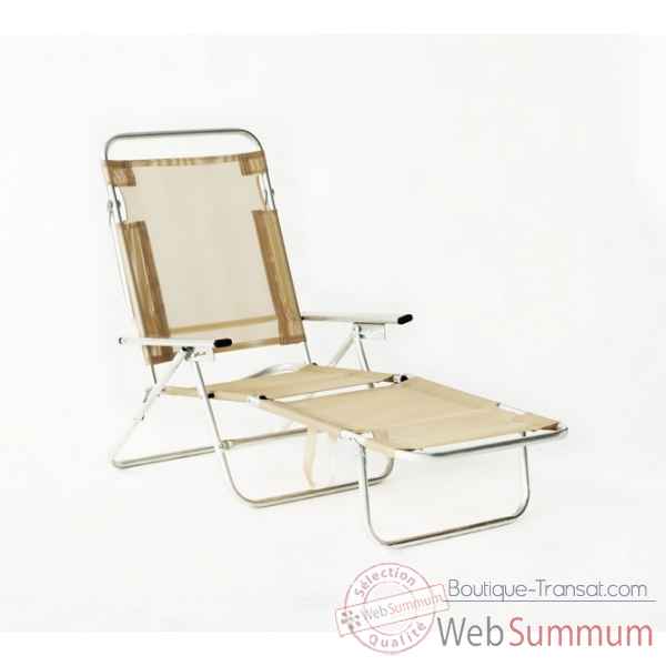 Segura-175 - chaise longue de plage pliable multipositions longueur : 145/185cm hauteur : 100cm couleur beige - lot de 4 Lido by hevea -10024-3663141