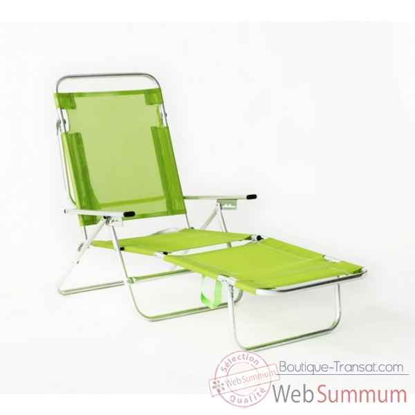 Segura-175 - chaise longue de plage pliable multipositions longueur : 145/185cm hauteur : 100cm couleur pistache - lot de 4 Lido by hevea -10028-3663141