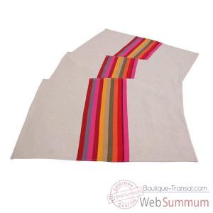 Set ourl� 40x54 Lot de 6 Mauleon fushia 70% coton 30% lin Artiga Hivers -arti10329