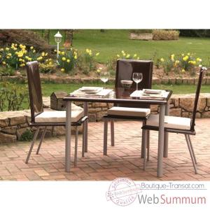 Table carr�e Art Mely pieds inox -AM002