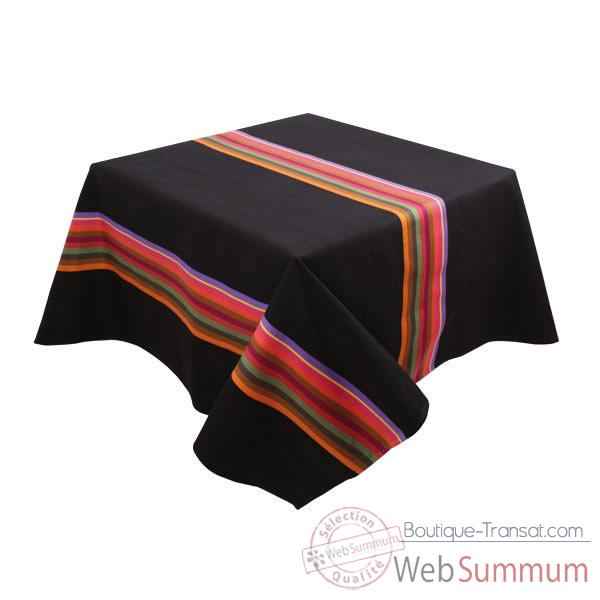 Nappe 250x165 Mauleon noir 100% coton Artiga Hivers -arti10343