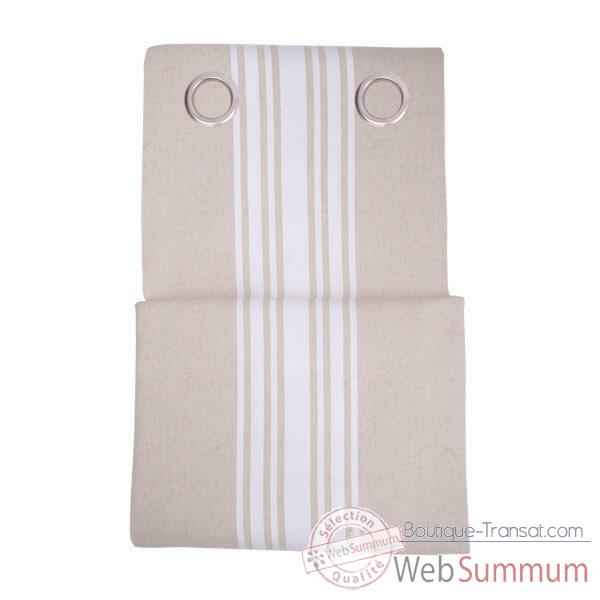 Rideau �illets (10) pr�t � poser 165 x300 Corda M�tis blanc 70% coton 30% lin Artiga Hivers -arti10304